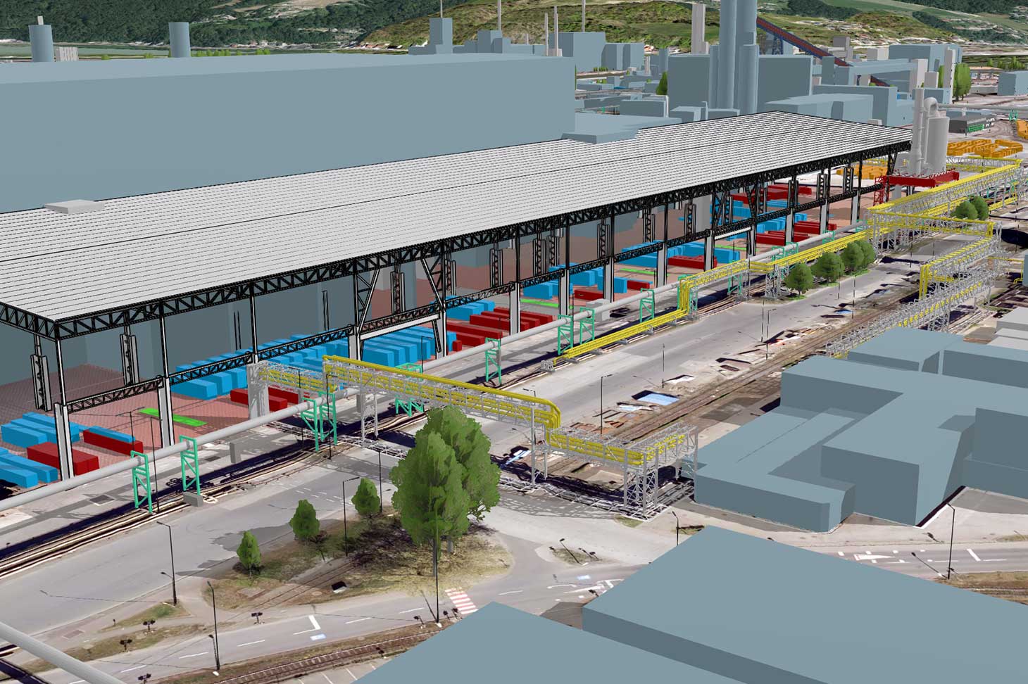 Detailed view of the voestalpine port in the GIS geoinformation system