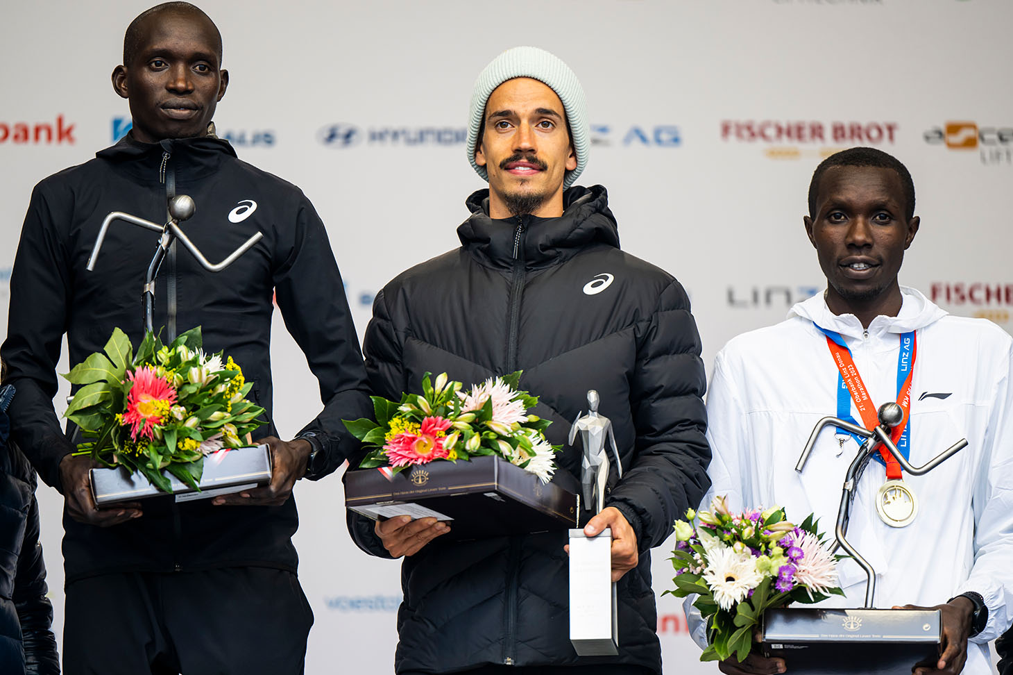 Siegerehrung der Männer beim Linzmarathon