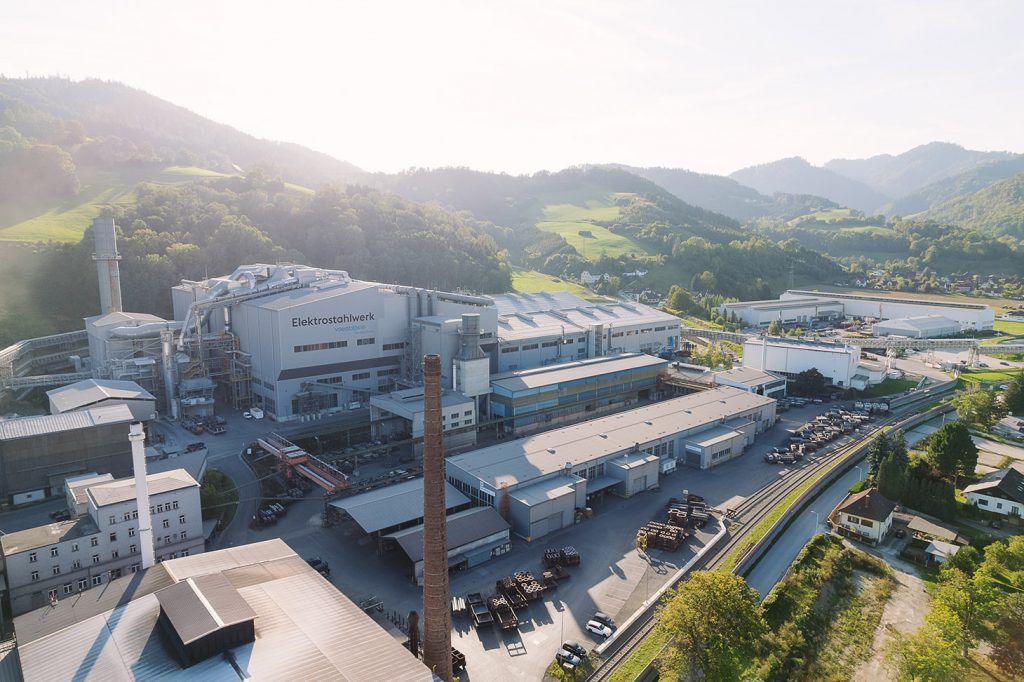 Aerial view of Kapfenberg stainless steel plant