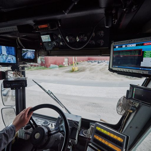 View from a bus on the site of the research project to automate stacking and sorting at voestalpine