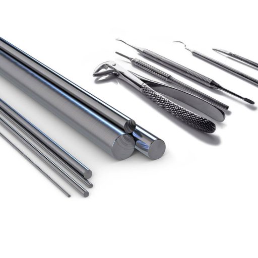 Stainless steel rods and surgical instruments made from them