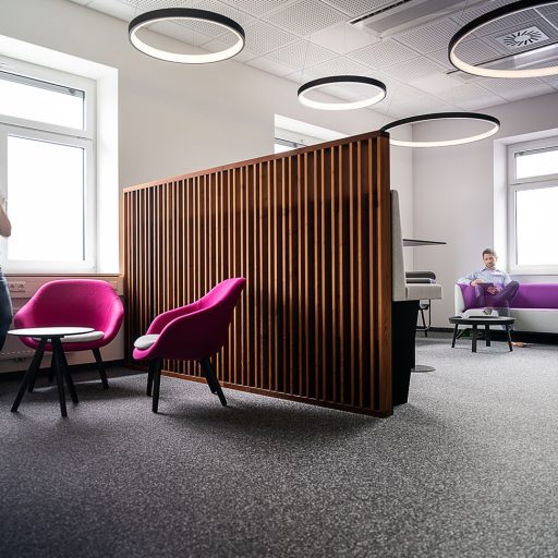 Interior voestalpine new business incubator with couch and work area