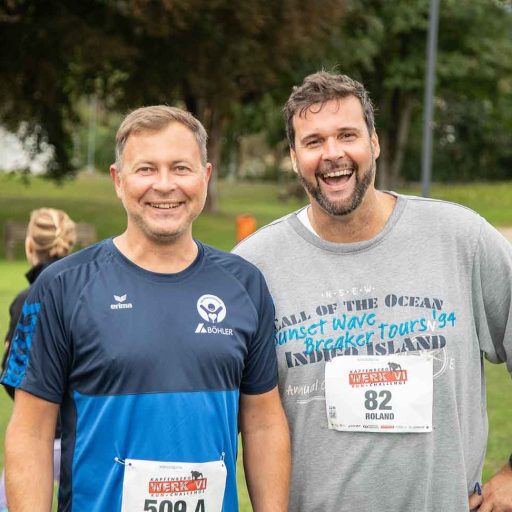 Jürgen und Roland posieren nach dem Lauf in Kapfenberg